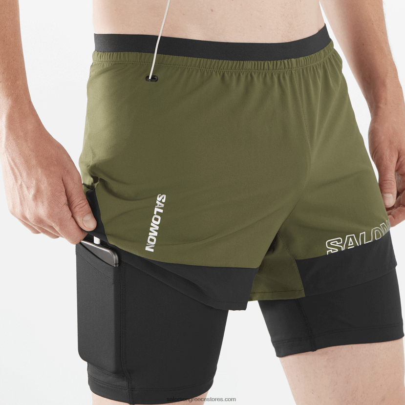 ανδρικό σορτς - σταυρός 2σε1 Salomon σταφυλόφυλλο/βαθύ μαύρο DXFPHB278