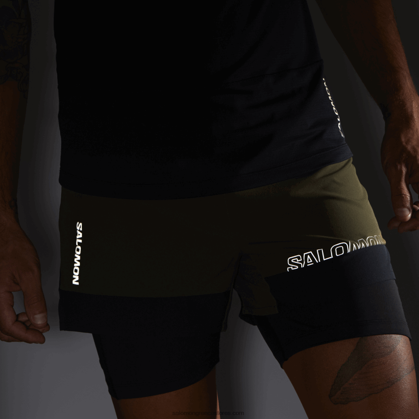 ανδρικό σορτς - σταυρός 2σε1 Salomon σταφυλόφυλλο/βαθύ μαύρο DXFPHB278