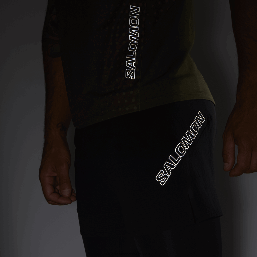 ανδρικό σορτς - sense aero 2in1 Salomon βαθύ μαύρο DXFPHB292