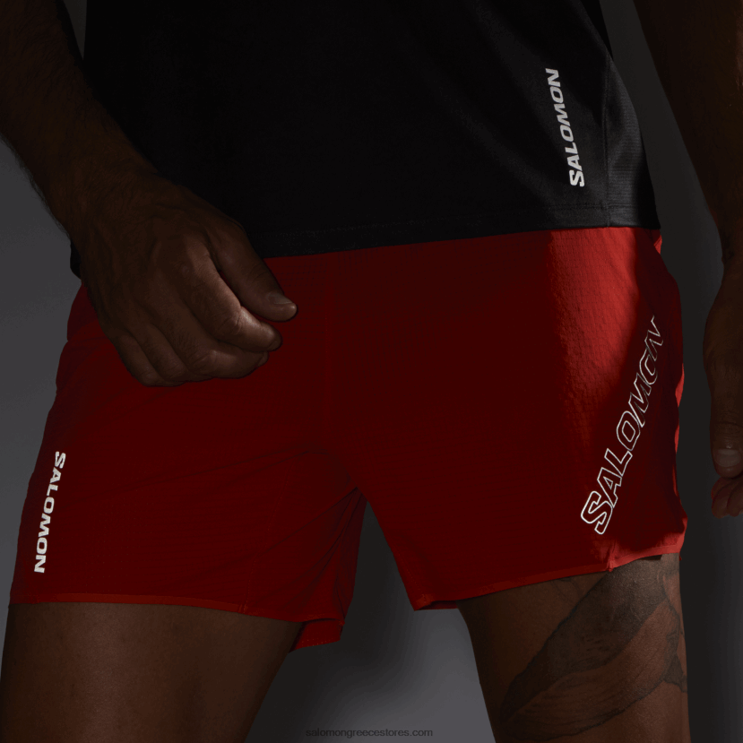 ανδρικά σορτς - sense aero 5 Salomon φλογερό κόκκινο DXFPHB291