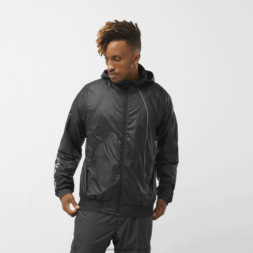 ανδρικό τζάκετ με κουκούλα - εξοπλισμός Salomon βαθύ μαύρο DXFPHB1086