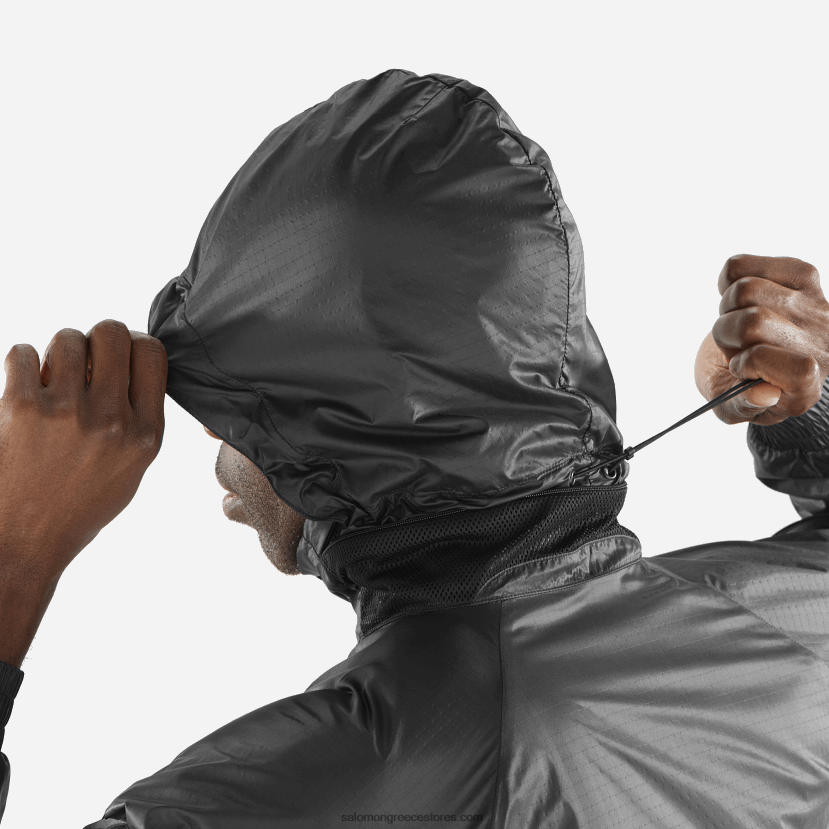 ανδρικό τζάκετ με κουκούλα - εξοπλισμός Salomon βαθύ μαύρο DXFPHB1086