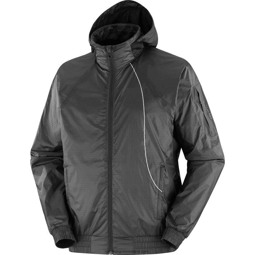 ανδρικό τζάκετ με κουκούλα - εξοπλισμός Salomon βαθύ μαύρο DXFPHB1086