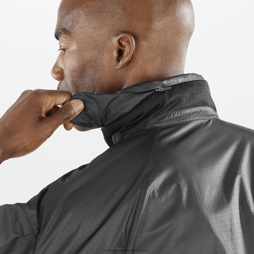 ανδρικό τζάκετ με κουκούλα - εξοπλισμός Salomon βαθύ μαύρο DXFPHB1086