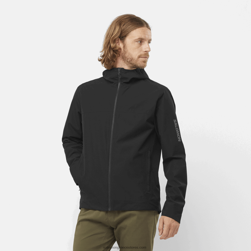 ανδρικό μπουφάν με κέλυφος - εξερευνήστε αδιάβροχο Salomon βαθύ μαύρο DXFPHB1105