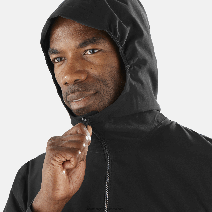 ανδρικό μπουφάν με κέλυφος - εξερευνήστε αδιάβροχο Salomon βαθύ μαύρο DXFPHB1105