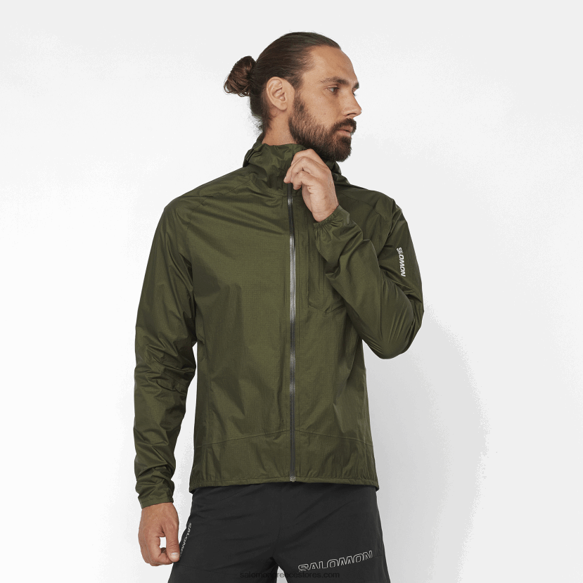 ανδρικό μπουφάν με κέλυφος - bonatti αδιάβροχο Salomon δασική νύχτα DXFPHB1099