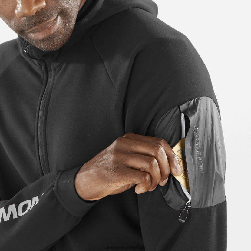 ανδρικό τζάκετ μεσαίο με φερμουάρ - equipe Salomon βαθύ μαύρο/άσπρο DXFPHB1110