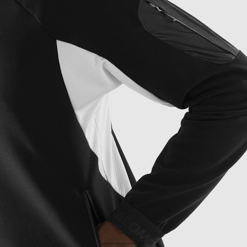 ανδρικό τζάκετ μεσαίο με φερμουάρ - equipe Salomon βαθύ μαύρο/άσπρο DXFPHB1110