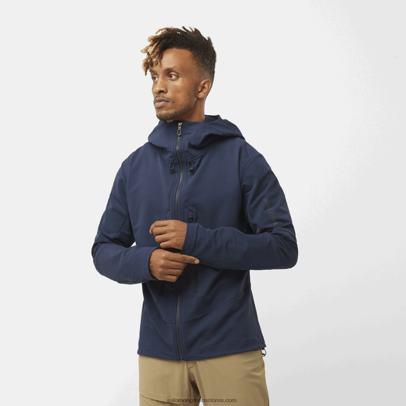 ανδρικό σακάκι μεσαίου στρώματος με φερμουάρ - outpeak softshell Salomon ναυτική ίριδα DXFPHB1107