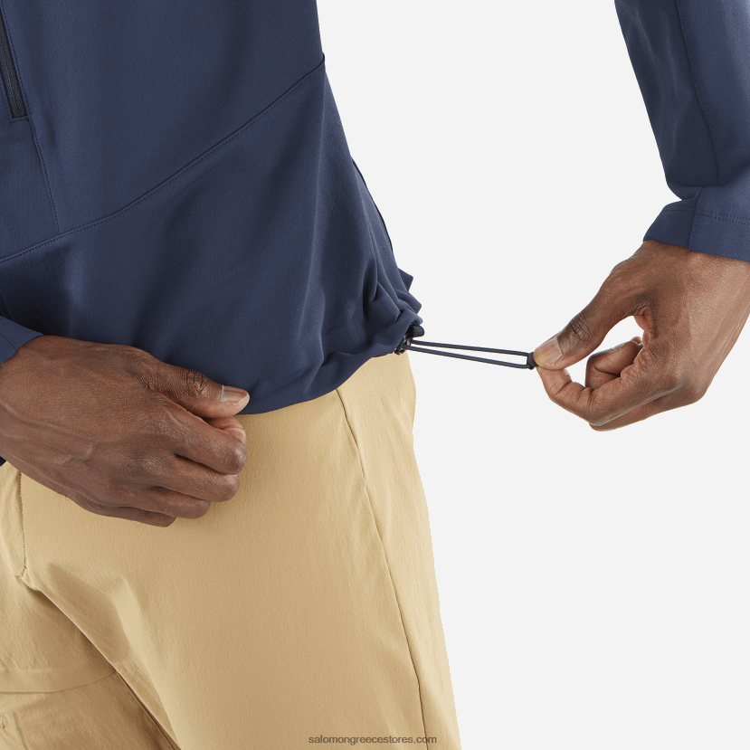 ανδρικό σακάκι μεσαίου στρώματος με φερμουάρ - outpeak softshell Salomon ναυτική ίριδα DXFPHB1107