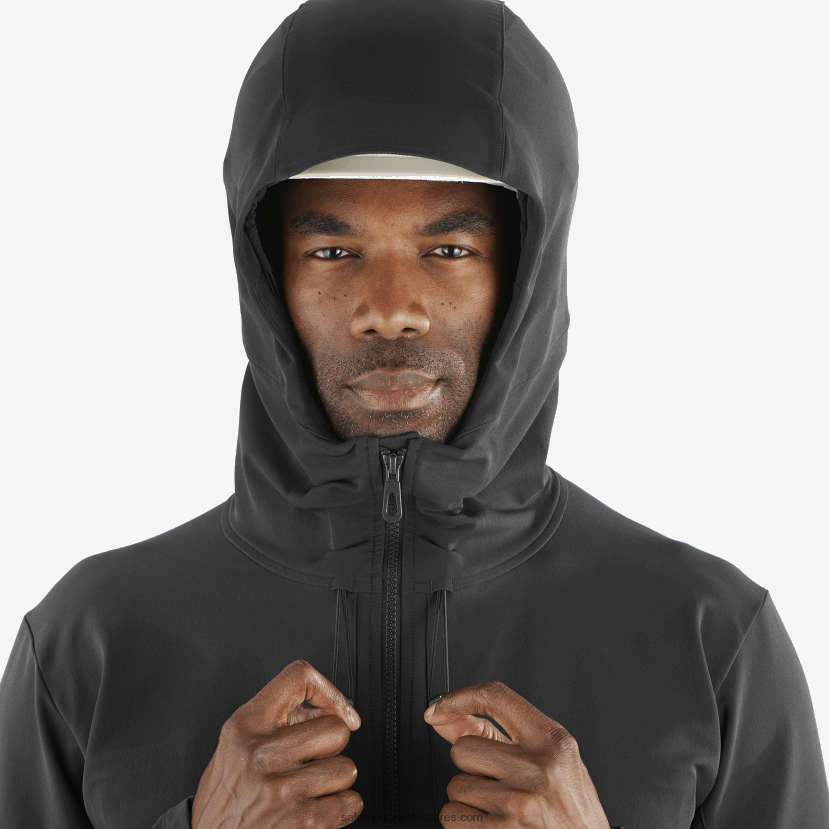 ανδρικό σακάκι μεσαίου στρώματος με φερμουάρ - outpeak softshell Salomon βαθύ μαύρο DXFPHB1108