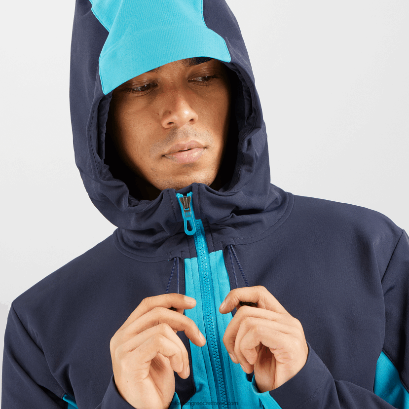 ανδρικό σακάκι μεσαίου στρώματος με φερμουάρ - outpeak softshell Salomon νυχτερινός ουρανός/φραγμός υφάλου DXFPHB1109