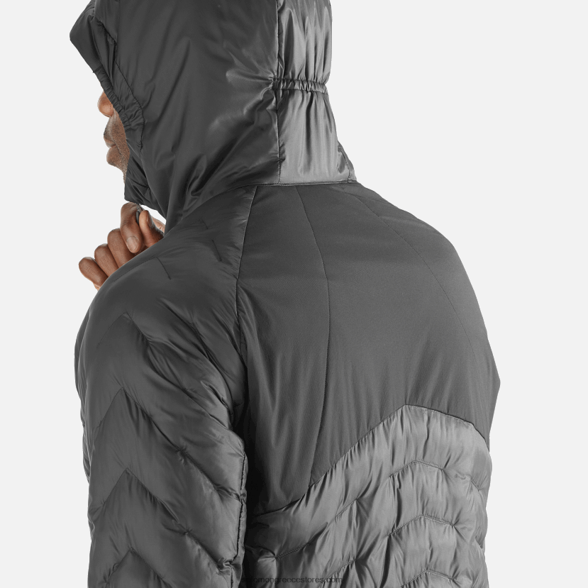 ανδρικό μονωμένο μπουφάν με κουκούλα - περίγραμμα primaloft Salomon βαθύ μαύρο DXFPHB1087