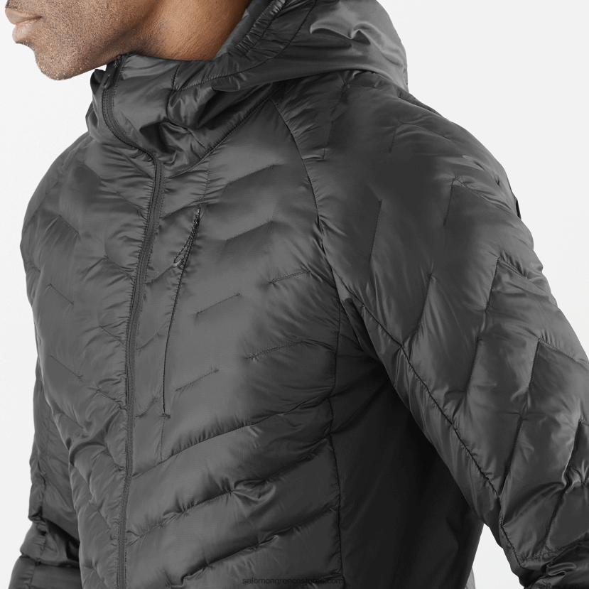 ανδρικό μονωμένο μπουφάν με κουκούλα - περίγραμμα primaloft Salomon βαθύ μαύρο DXFPHB1087