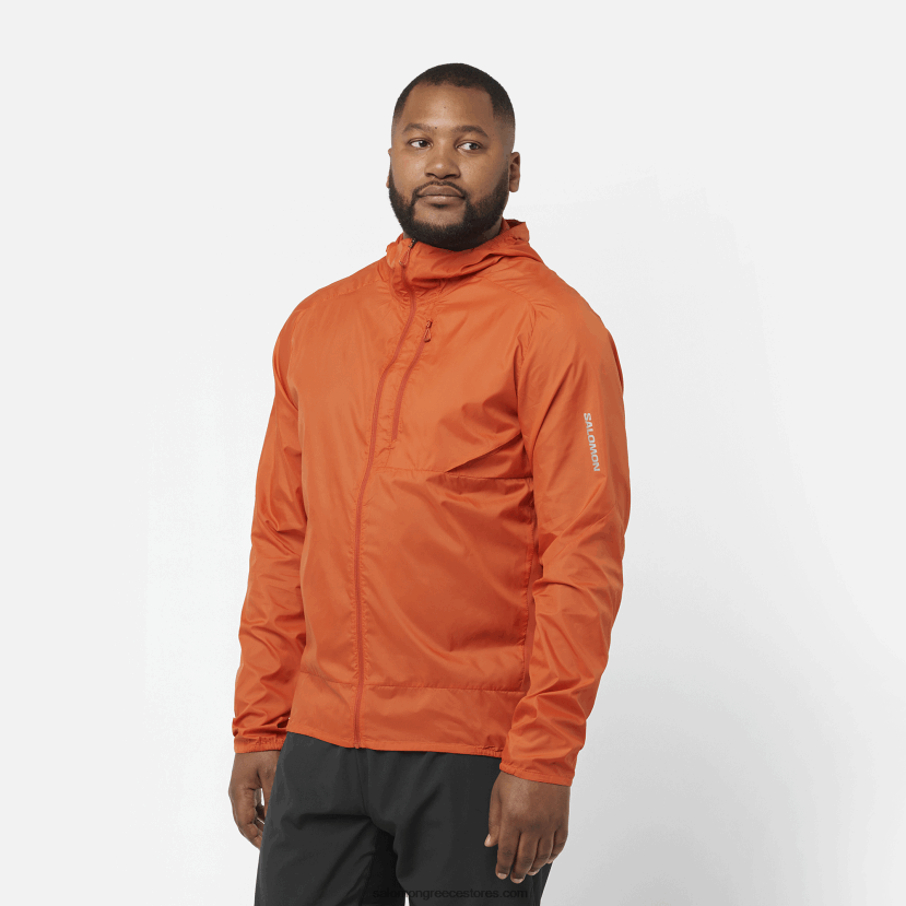 ανδρικό wind jacket hoodie - bonatti cross wind Salomon καμένη ώχρα DXFPHB1091