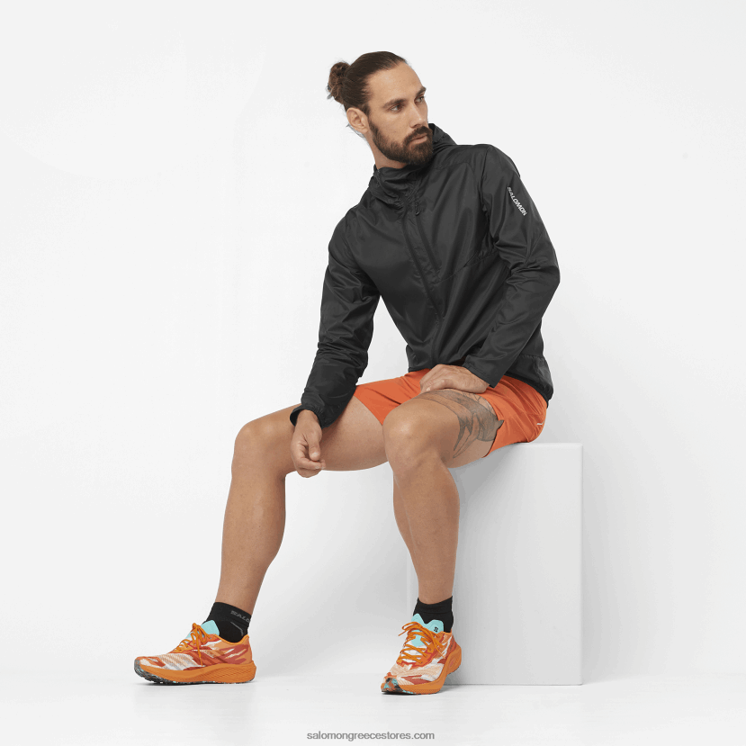 ανδρικό wind jacket hoodie - bonatti cross wind Salomon βαθύ μαύρο DXFPHB1094