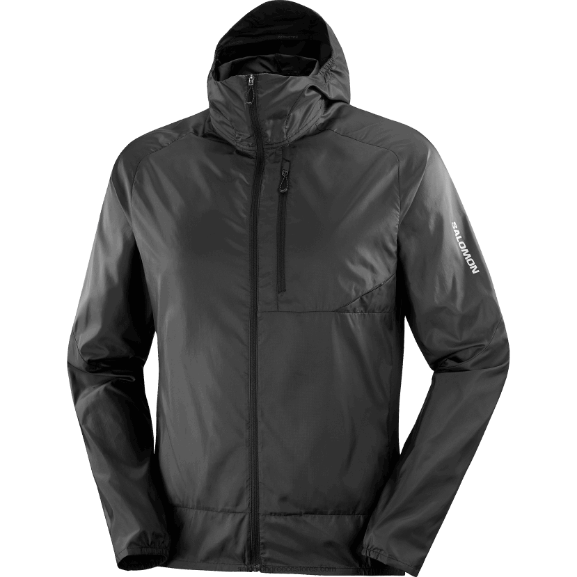 ανδρικό wind jacket hoodie - bonatti cross wind Salomon βαθύ μαύρο DXFPHB1094