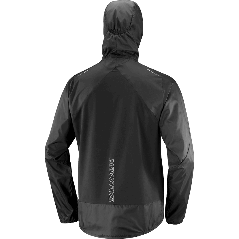 ανδρικό wind jacket hoodie - bonatti cross wind Salomon βαθύ μαύρο DXFPHB1094
