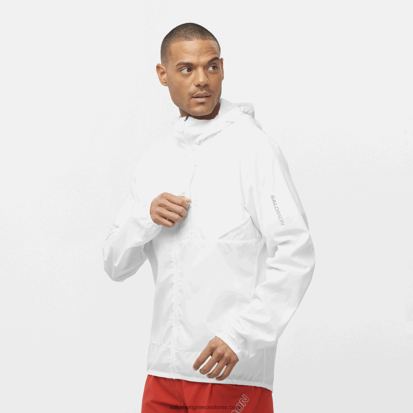 ανδρικό wind jacket hoodie - bonatti cross wind Salomon άσπρο DXFPHB1098