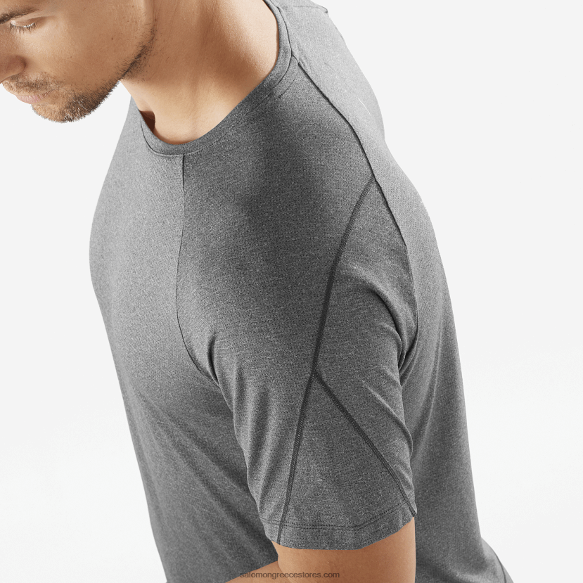 ανδρικό κοντομάνικο μπλουζάκι - σταυρωτό τρέξιμο Salomon βαθύ μαύρο/ρεκί DXFPHB232