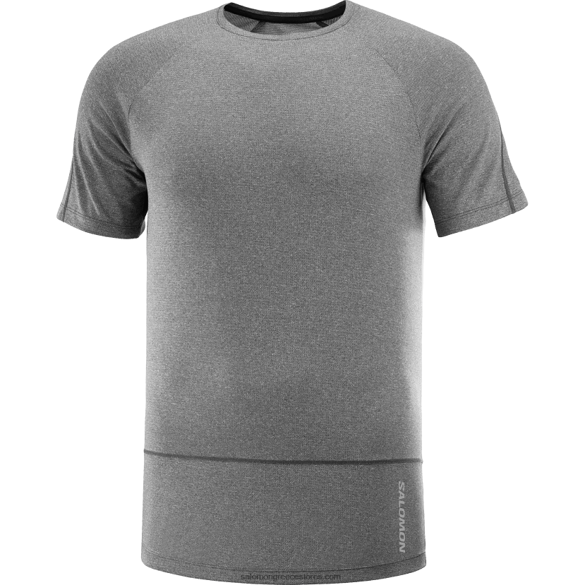 ανδρικό κοντομάνικο μπλουζάκι - σταυρωτό τρέξιμο Salomon βαθύ μαύρο/ρεκί DXFPHB232