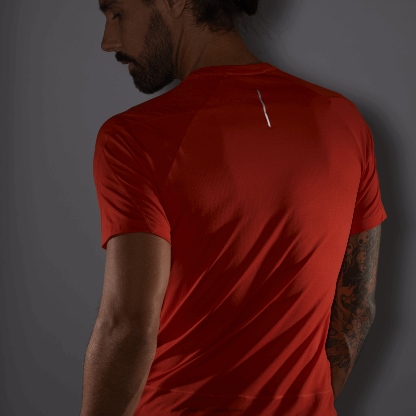 ανδρικό κοντομάνικο μπλουζάκι - σταυρωτό τρέξιμο Salomon φλογερό κόκκινο DXFPHB233