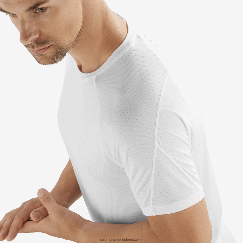 ανδρικό κοντομάνικο μπλουζάκι - σταυρωτό τρέξιμο Salomon άσπρο DXFPHB234