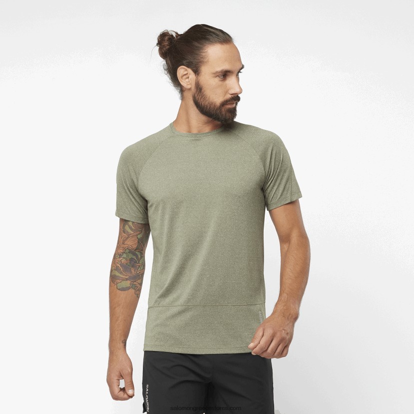 ανδρικό κοντομάνικο μπλουζάκι - σταυρωτό τρέξιμο Salomon σταφυλόφυλλο/ρεκί DXFPHB237