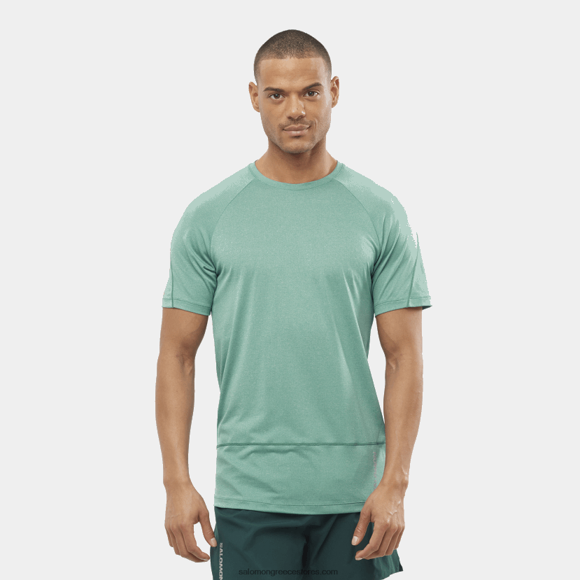 ανδρικό κοντομάνικο μπλουζάκι - σταυρωτό τρέξιμο Salomon ειρηνικός/ερείκι DXFPHB241