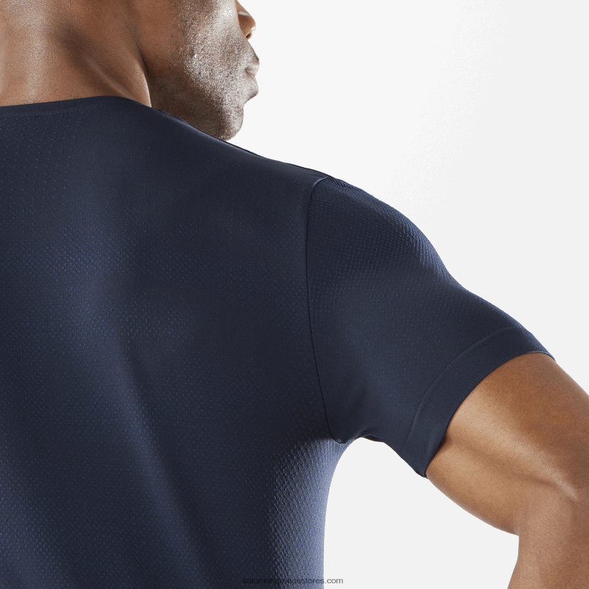 ανδρικό κοντομάνικο μπλουζάκι - απαραίτητο χωρίς ραφή Salomon ναυτική ίριδα/νυχτερινός ουρανός DXFPHB244