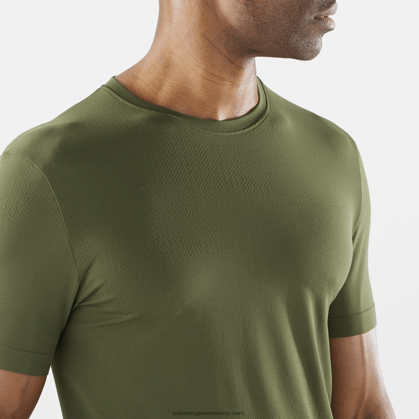 ανδρικό κοντομάνικο μπλουζάκι - απαραίτητο χωρίς ραφή Salomon βραδιά με φύλλα σταφυλιού/δάσος DXFPHB246