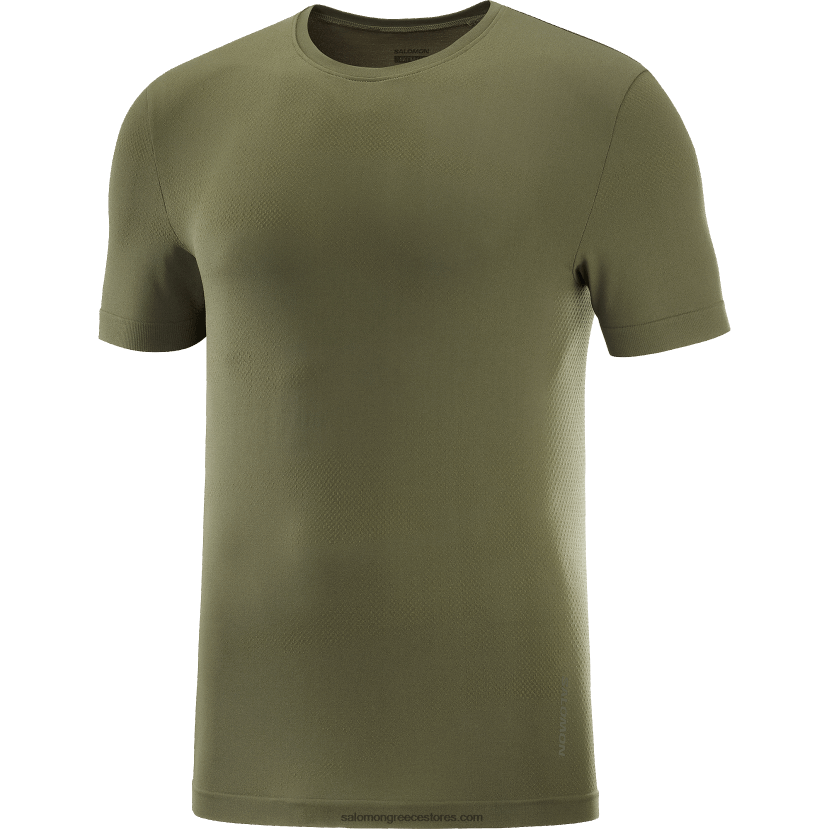 ανδρικό κοντομάνικο μπλουζάκι - απαραίτητο χωρίς ραφή Salomon βραδιά με φύλλα σταφυλιού/δάσος DXFPHB246
