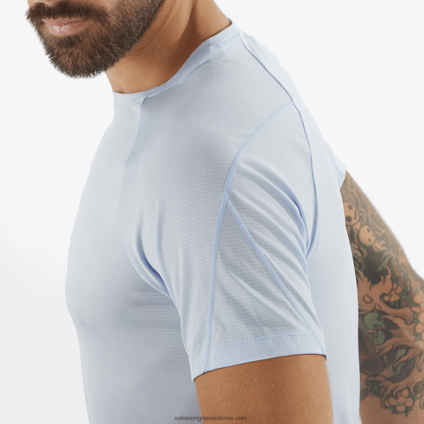 ανδρικό κοντομάνικο μπλουζάκι - σταυρωτό τρέξιμο Salomon chambray blue/heather DXFPHB235