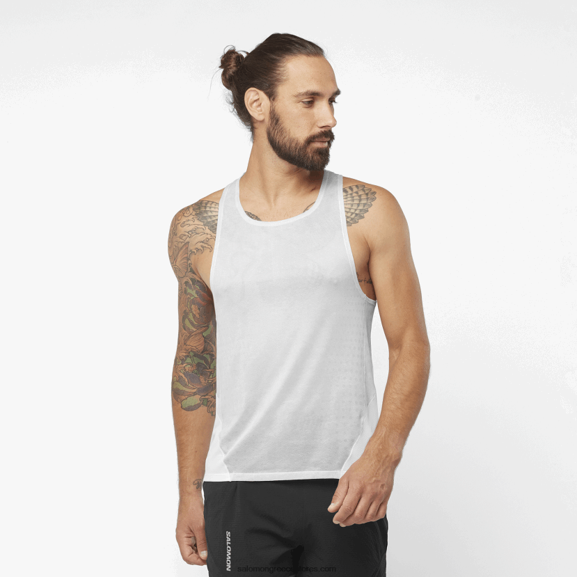 ανδρική δεξαμενή - αίσθηση aero Salomon μανιτάρι λευκό/στρείδι DXFPHB1194