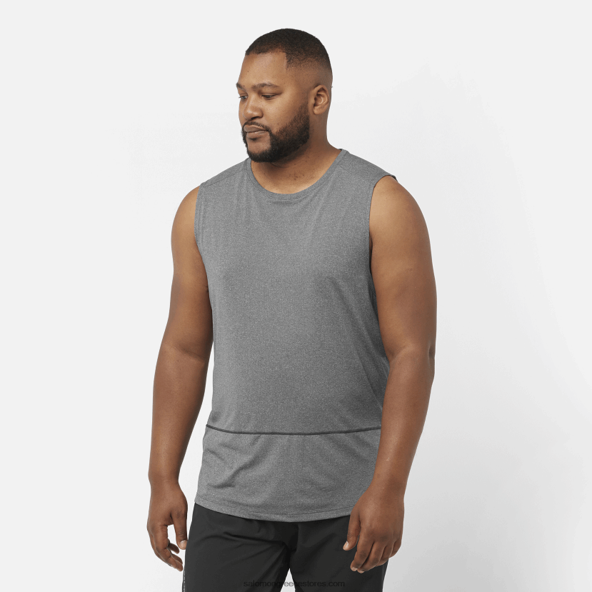 ανδρικό τανκ - cross run Salomon βαθύ μαύρο/ρεκί DXFPHB229