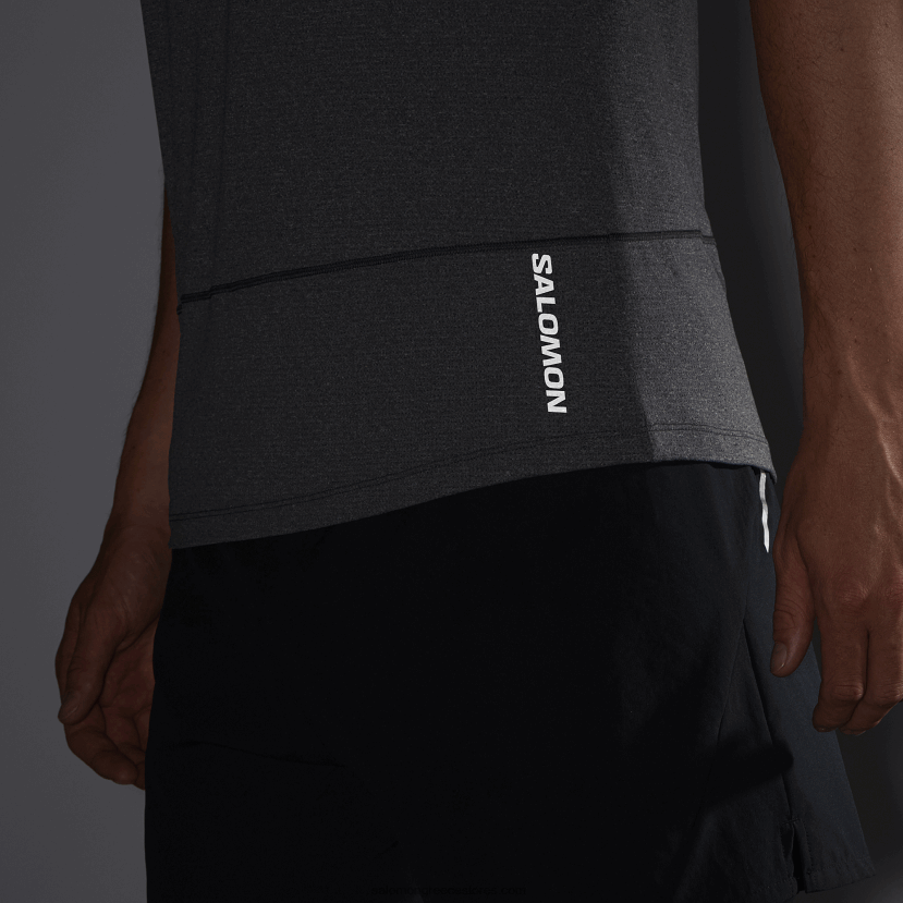 ανδρικό τανκ - cross run Salomon βαθύ μαύρο/ρεκί DXFPHB229