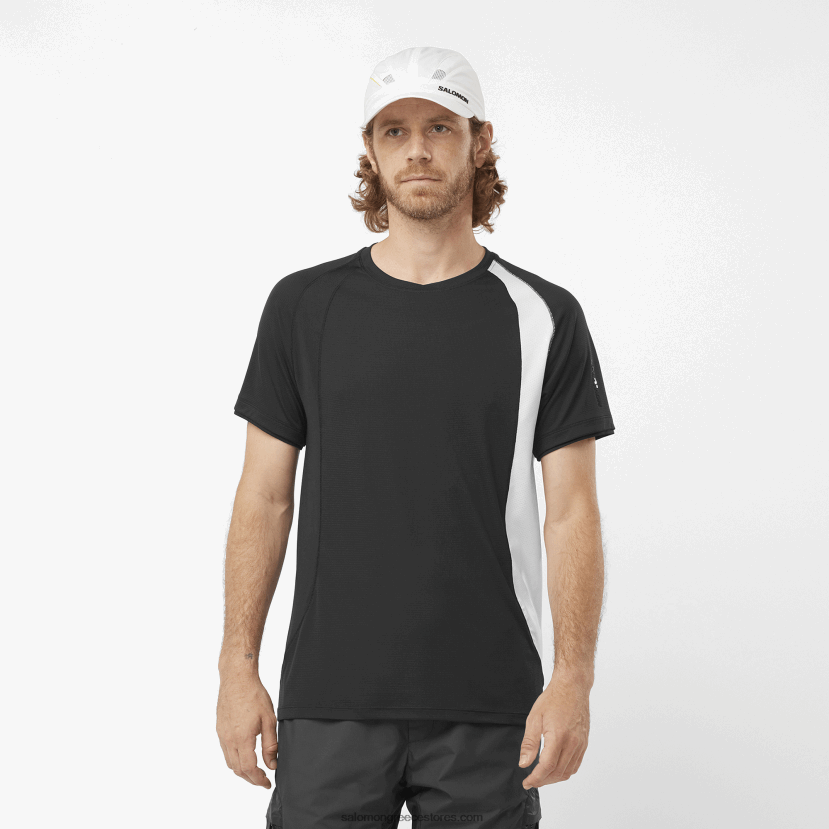 ανδρικό κοντομάνικο μπλουζάκι - equipe Salomon βαθύ μαύρο/άσπρο DXFPHB243