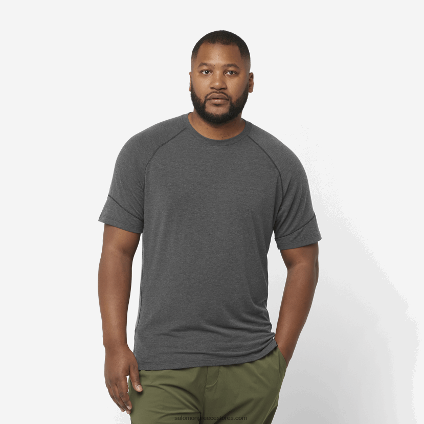 ανδρικό κοντομάνικο μπλουζάκι - runlife Salomon βαθύ μαύρο/ρεκί DXFPHB1200