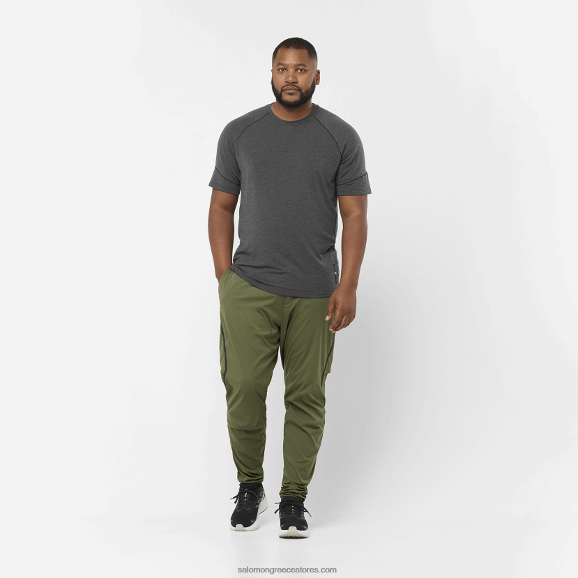 ανδρικό κοντομάνικο μπλουζάκι - runlife Salomon βαθύ μαύρο/ρεκί DXFPHB1200