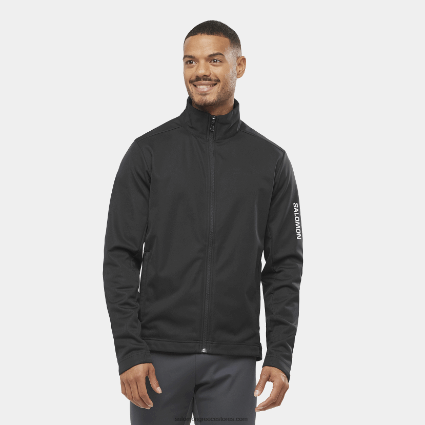ανδρικό τζάκετ αέρα - gore-tex infinium windstopper Salomon βαθύ μαύρο DXFPHB733