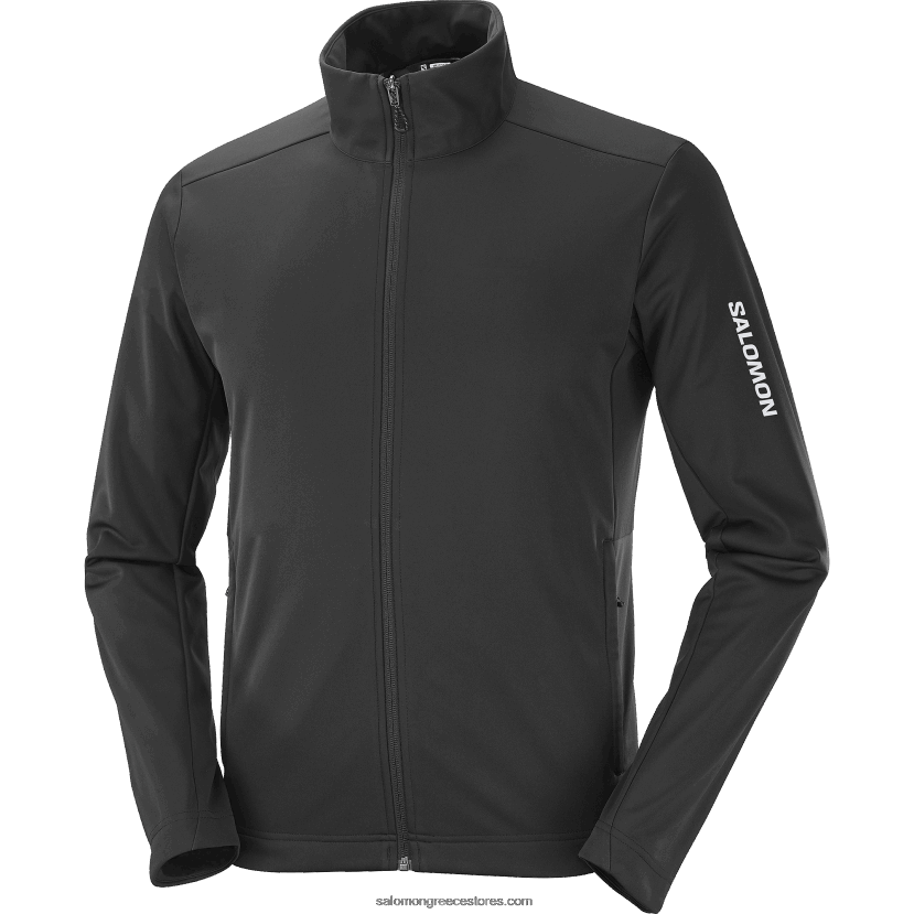 ανδρικό τζάκετ αέρα - gore-tex infinium windstopper Salomon βαθύ μαύρο DXFPHB733