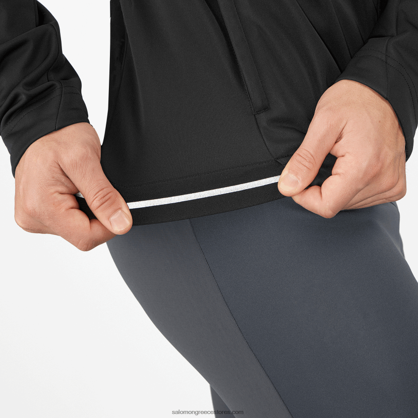 ανδρικό τζάκετ αέρα - gore-tex infinium windstopper Salomon βαθύ μαύρο DXFPHB733