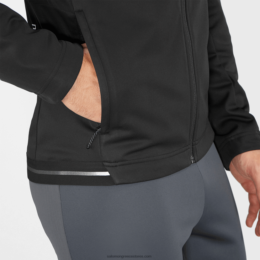 ανδρικό τζάκετ αέρα - gore-tex infinium windstopper Salomon βαθύ μαύρο DXFPHB733