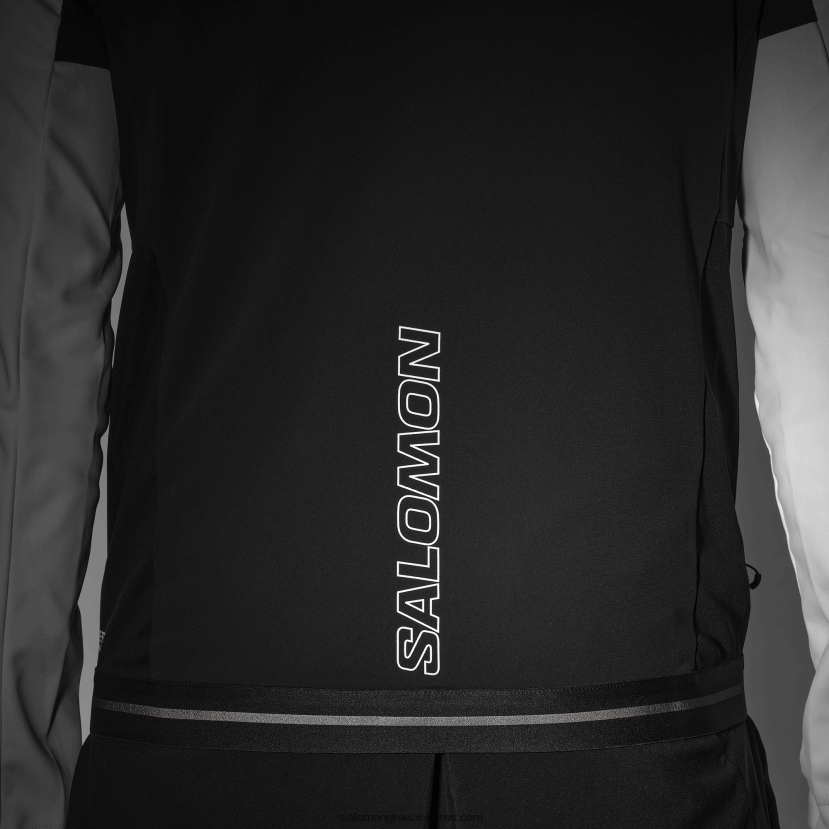 ανδρικό τζάκετ αέρα - gore-tex infinium windstopper Salomon λευκό/βαθύ μαύρο DXFPHB734