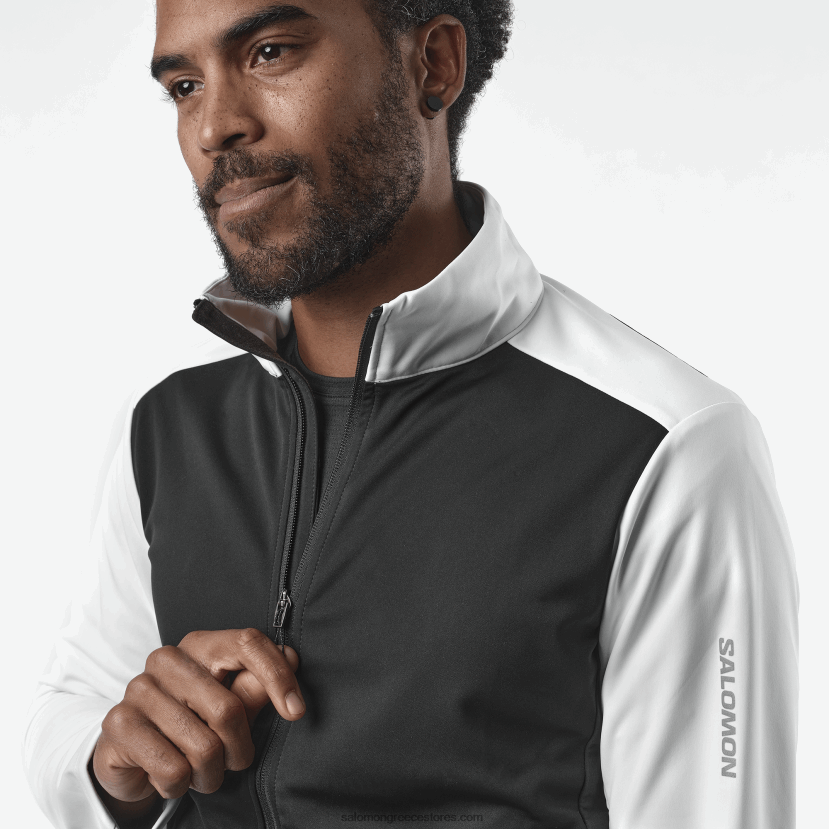 ανδρικό τζάκετ αέρα - gore-tex infinium windstopper Salomon λευκό/βαθύ μαύρο DXFPHB734