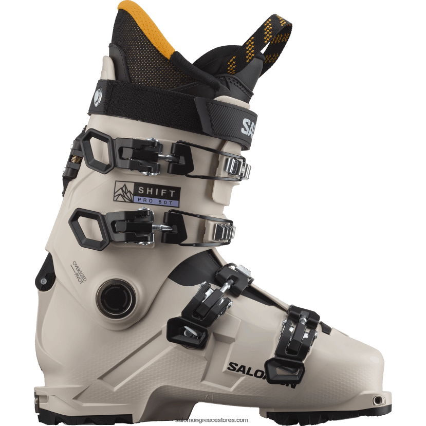 junior - παιδικές μπότες all-mountain - shift pro 80t at Salomon βροχερή μέρα/μαύρο/ηλιακή ενέργεια DXFPHB1372