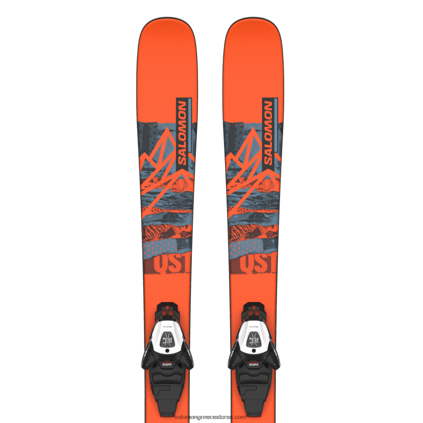 junior - πακέτο ελεύθερου σκι για παιδιά - qst spark m (και l6) Salomon φλόγα/κοπέν μπλε/μαύρο DXFPHB1365