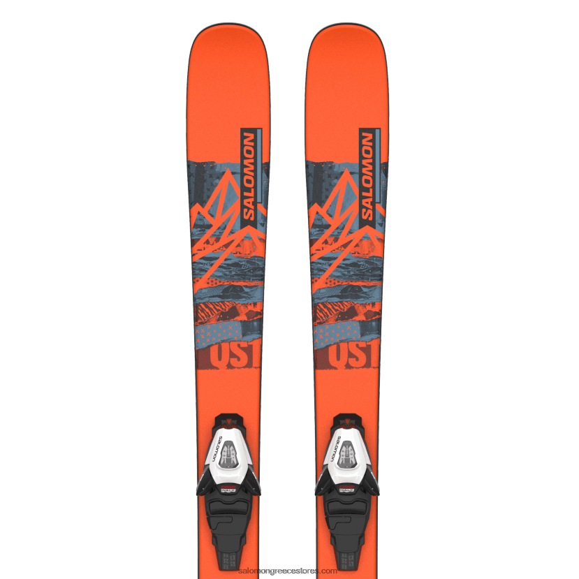 junior - πακέτο ελεύθερου σκι για παιδιά - qst spark s (και c5) Salomon φλόγα/κοπέν μπλε/μαύρο DXFPHB1368