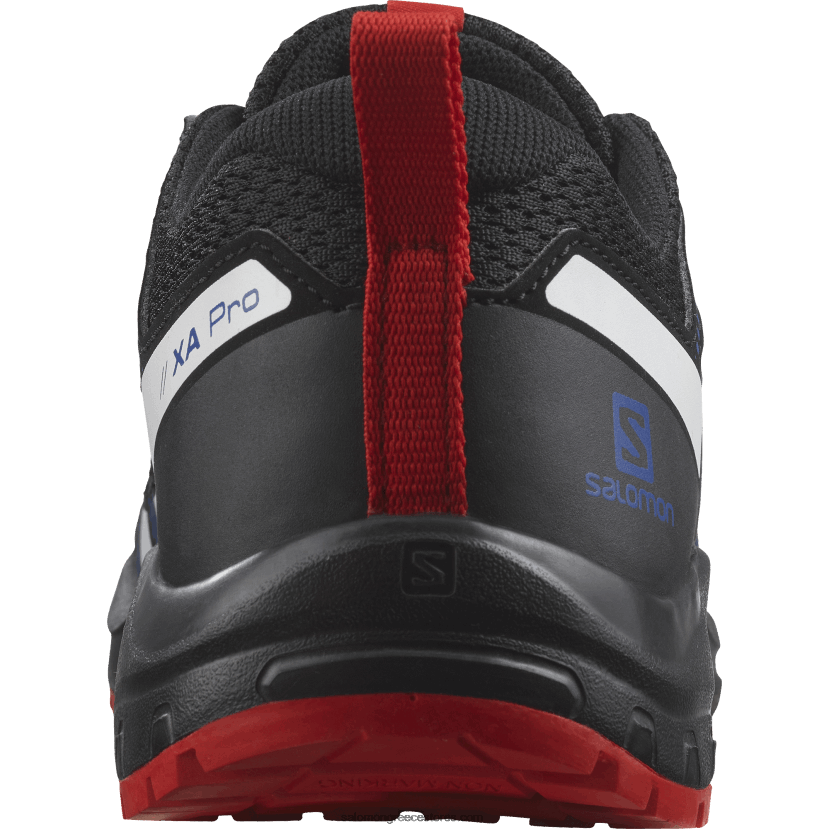 junior - παιδικά παπούτσια - xa pro v8 Salomon μαύρο/μπλε λάπις/φλογερό κόκκινο DXFPHB1356